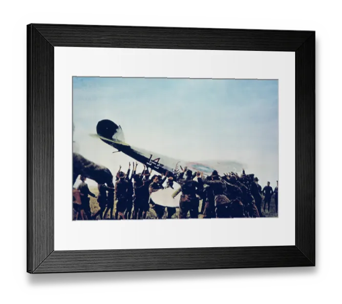 Framed Print : Soldiers Lifting A Nieuport Biplane, WW1