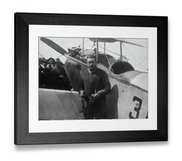 Framed Print : A Biplane Aviator, Circa 1915 Framed Print : A Biplane Aviator, Circa 1915