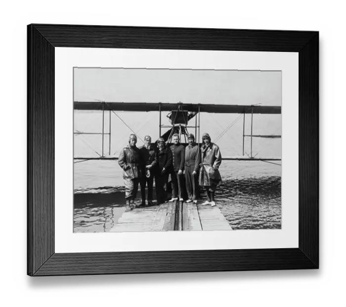 Framed Print : Seaplane Aviators, 1917 Framed Print : Seaplane Aviators, 1917