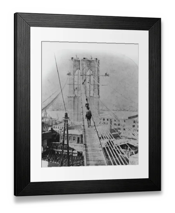 Framed Print : Building Brooklyn Bridge