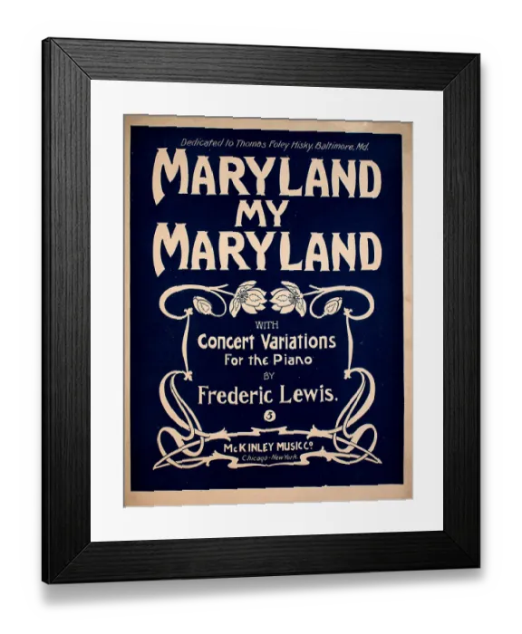 Framed Print : Maryland My Maryland With Concert Variations For The Piano Framed Print : Maryland My Maryland With Concert Variations For The Piano