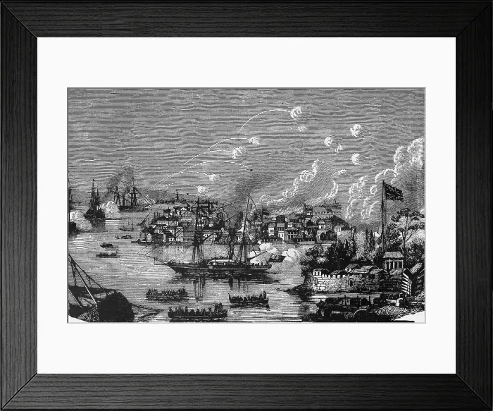 Framed Print : Bombardment Of Canton By English Framed Print : Bombardment Of Canton By English