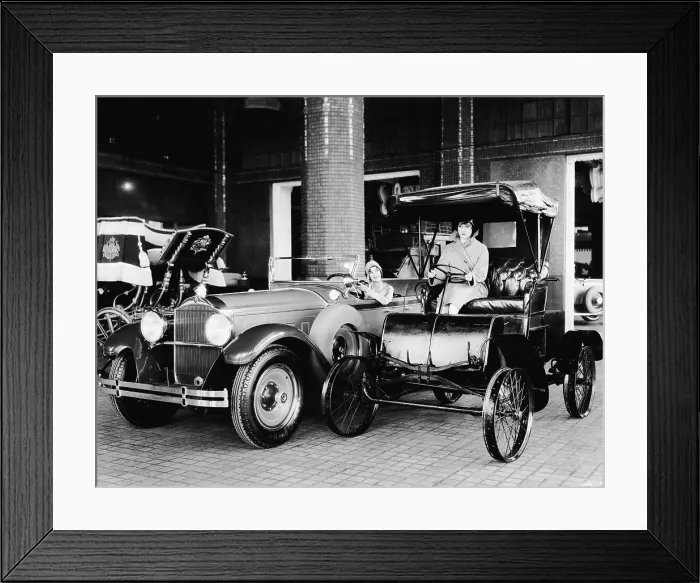 Framed Print : Women In New, Old Packard Cars