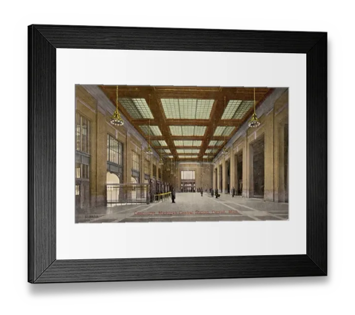 Framed Print : Concourse of Michigan Central Station Postcard by Valentine Souvenir Framed Print : Concourse of Michigan Central Station Postcard by Valentine Souvenir