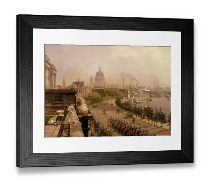 Framed Print : The Embankment, 1874. Artist: John Scorrer O'Connor Framed Print : The Embankment, 1874. Artist: John Scorrer O'Connor