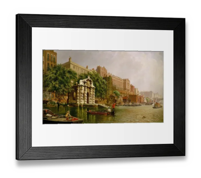 Framed Print : York Water Gate and the Adelphi from the River 1872. Artist: John Scorrer O'Connor Framed Print : York Water Gate and the Adelphi from the River 1872. Artist: John Scorrer O'Connor