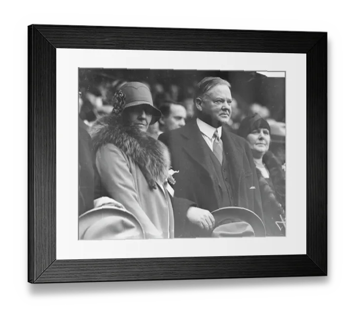 Framed Print : President Hoover And Wife At World Series