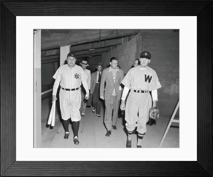 Framed Print : Ruth & Johnson In Yankee Stadium Framed Print : Ruth & Johnson In Yankee Stadium