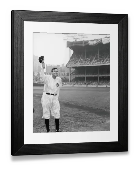 Framed Print : The Babe Waves To Fans Framed Print : The Babe Waves To Fans