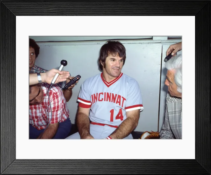 Framed Print : Pete Rose In The Dugout At Shea Stadium