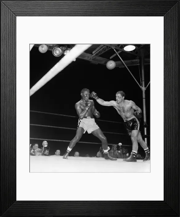 Framed Print : Rocky Marciano vs. Ezzard Charles Framed Print : Rocky Marciano vs. Ezzard Charles