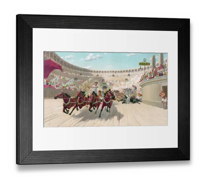 Framed Print : The Chariot Race From Ben-Hur