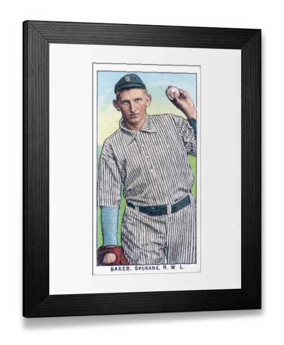 Framed Print : Cigarette Card Of Spokane's Baker Framed Print : Cigarette Card Of Spokane's Baker