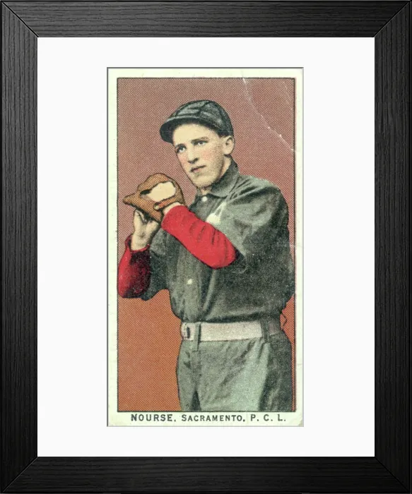 Framed Print : Cigarette Card Of Sacramento's Chet Nourse Framed Print : Cigarette Card Of Sacramento's Chet Nourse
