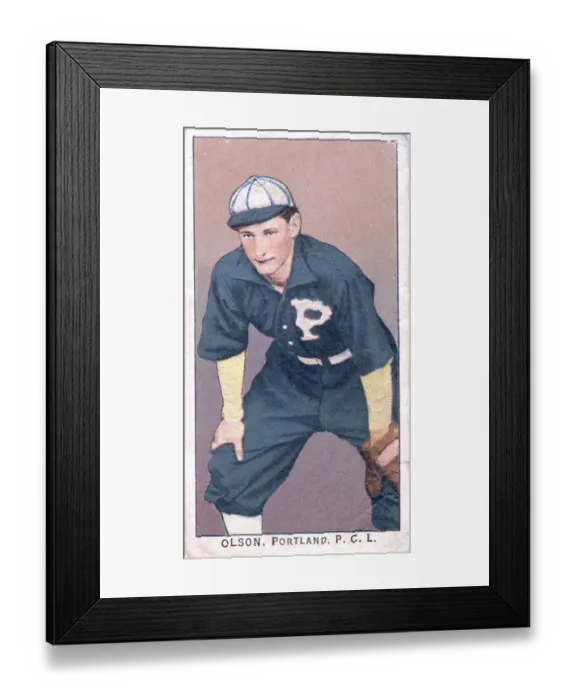Framed Print : Cigarette Card Of Portland's Olson Framed Print : Cigarette Card Of Portland's Olson