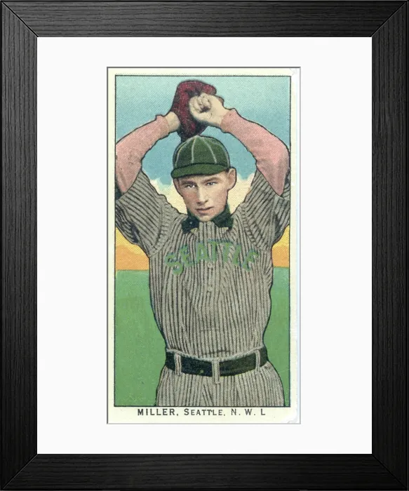 Framed Print : Cigarette Card Of Seattle's Miller Framed Print : Cigarette Card Of Seattle's Miller