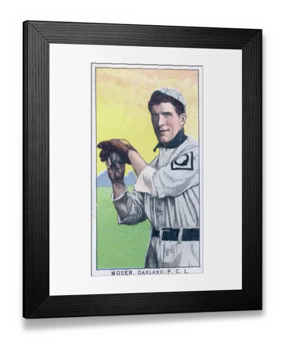 Framed Print : Cigarette Card Of Oakland's Walter Moser Framed Print : Cigarette Card Of Oakland's Walter Moser