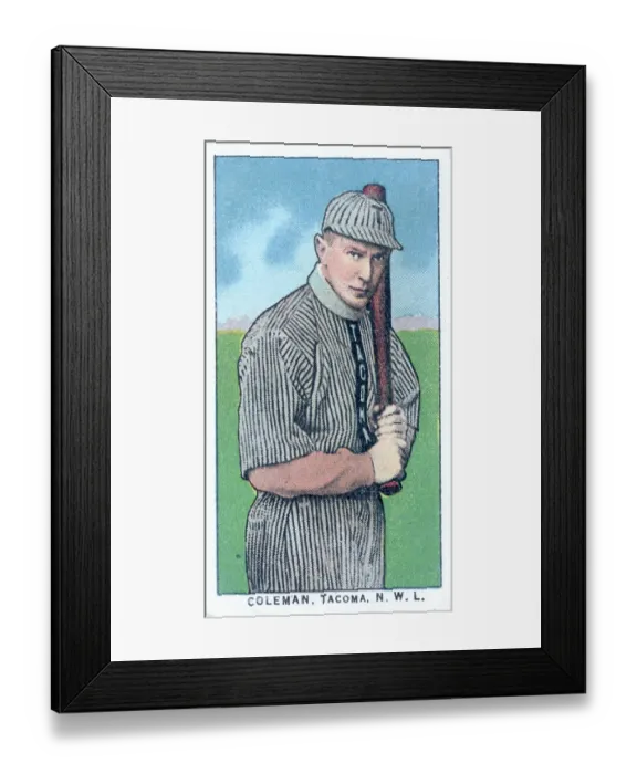Framed Print : Cigarette Card Of Tacoma's Coleman Framed Print : Cigarette Card Of Tacoma's Coleman