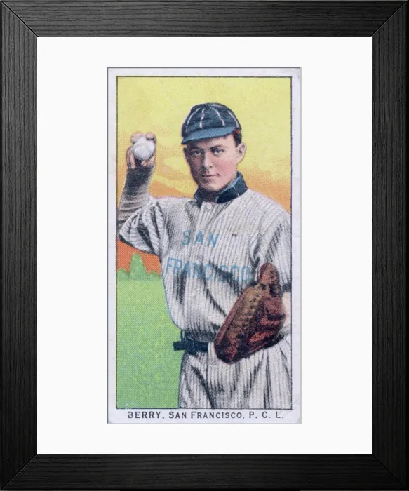 Framed Print : Cigarette Card Of San Francisco's Claude Berry