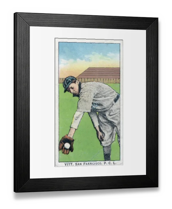 Framed Print : Cigarette Card Of San Francisco's Ossie Vitt Framed Print : Cigarette Card Of San Francisco's Ossie Vitt