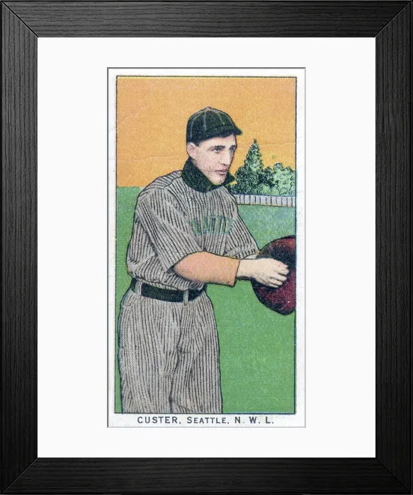 Framed Print : Cigarette Card Of Seattle's Custer Framed Print : Cigarette Card Of Seattle's Custer