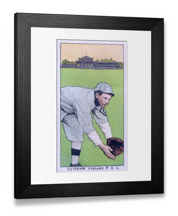 Framed Print : Cigarette Card Of Oakland's Cutshaw Framed Print : Cigarette Card Of Oakland's Cutshaw