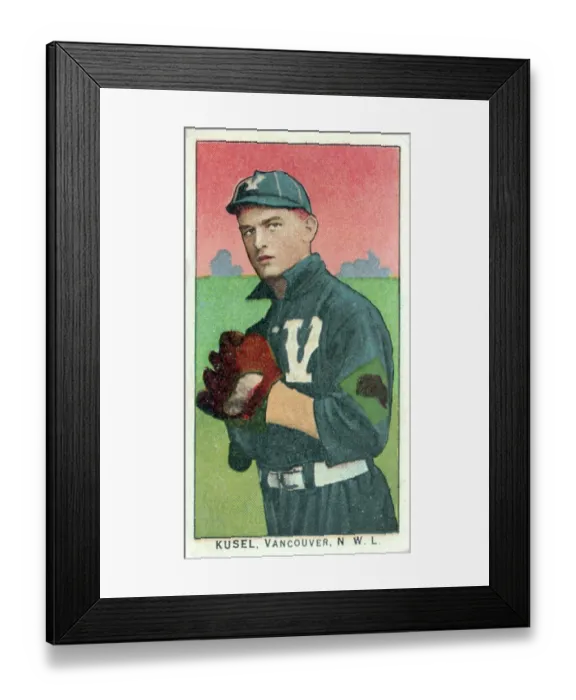 Framed Print : Cigarette Card Of Vancouver's Ed Kusel Framed Print : Cigarette Card Of Vancouver's Ed Kusel