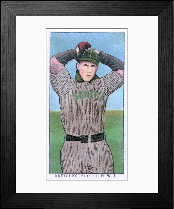 Framed Print : Cigarette Card Of Seattle's Dretchko Framed Print : Cigarette Card Of Seattle's Dretchko