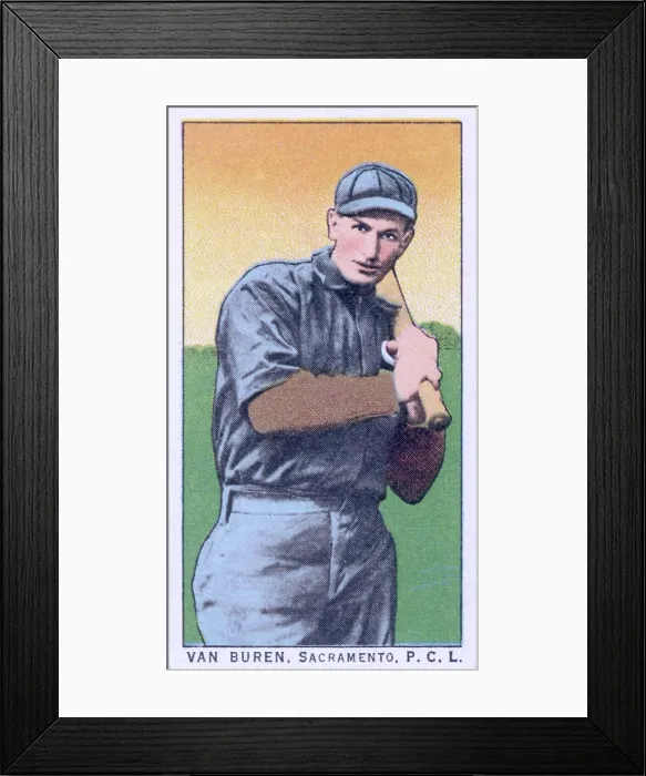 Framed Print : Cigarette Card Of Sacramento's Van Buren Framed Print : Cigarette Card Of Sacramento's Van Buren