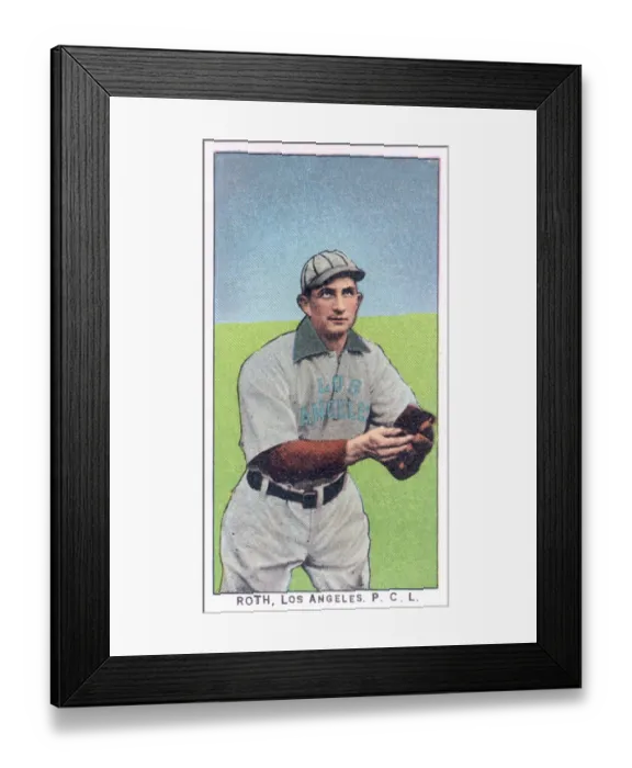 Framed Print : Cigarette Card Of Los Angele's Frank Roth