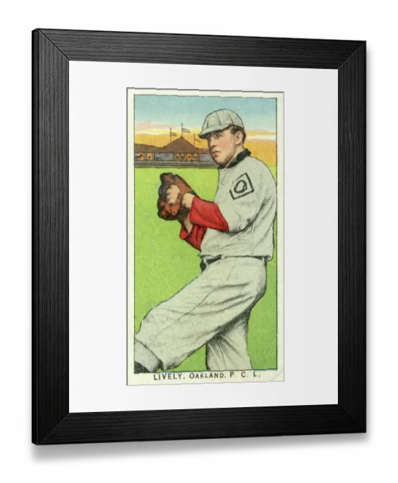 Framed Print : Cigarette Card Of Oakland's Jack Lively Framed Print : Cigarette Card Of Oakland's Jack Lively