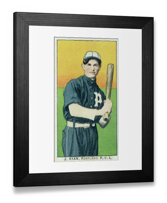 Framed Print : Cigarette Card Of Portland's J Ryan Framed Print : Cigarette Card Of Portland's J Ryan