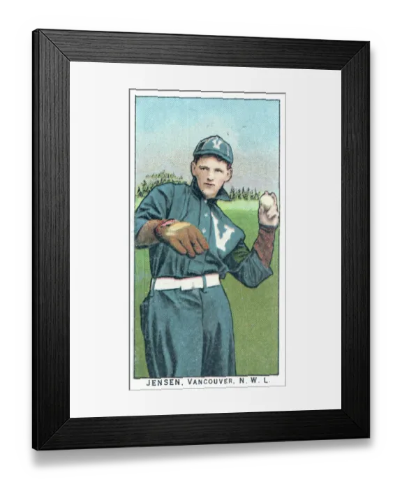 Framed Print : Cigarette Card Of Vancouver's Jensen Framed Print : Cigarette Card Of Vancouver's Jensen