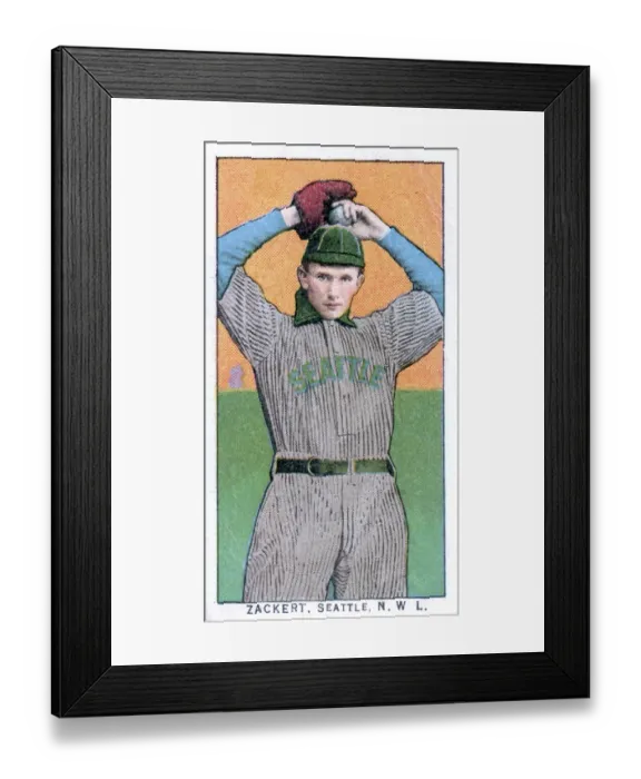Framed Print : Cigarette Card Of Seattle's George Zachert Framed Print : Cigarette Card Of Seattle's George Zachert