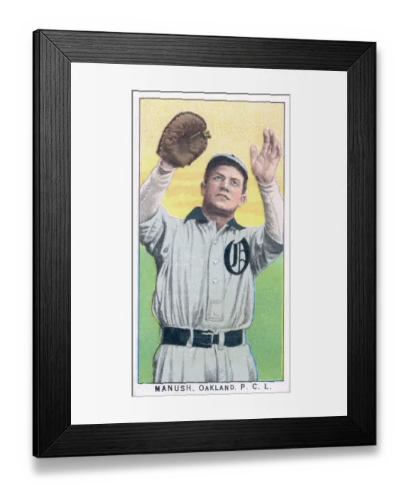 Framed Print : Cigarette Card Of Oakland's George Manush