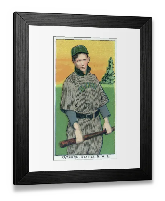 Framed Print : Cigarette Card Of Seattle's Frank Raymond Framed Print : Cigarette Card Of Seattle's Frank Raymond