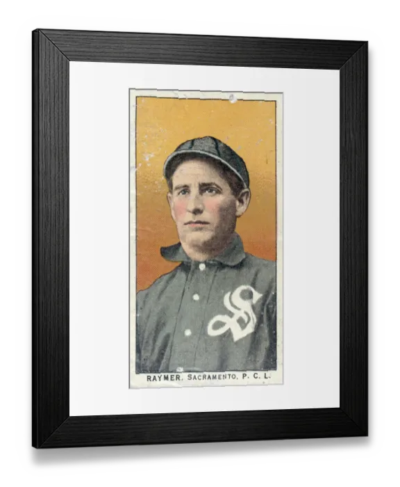 Framed Print : Cigarette Card Of Sacramento's Fred Raymer