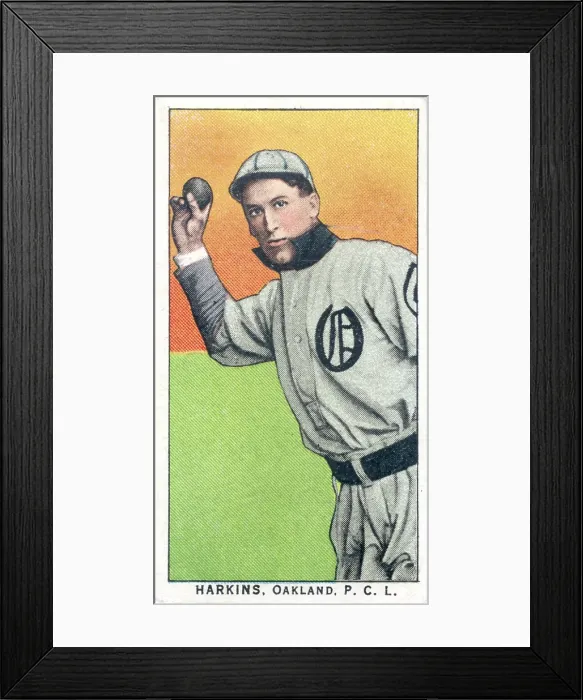 Framed Print : Cigarette Card Of Oakland's Harkins Framed Print : Cigarette Card Of Oakland's Harkins