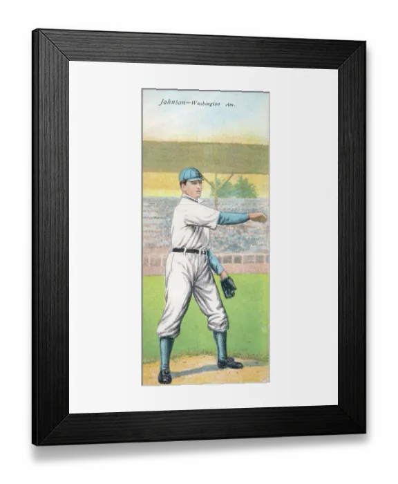 Framed Print : Cigarette Card Of Walter Johnson Framed Print : Cigarette Card Of Walter Johnson