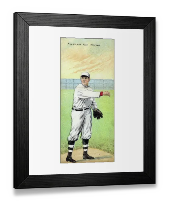 Framed Print : Cigarette Card Of Russ Ford Framed Print : Cigarette Card Of Russ Ford