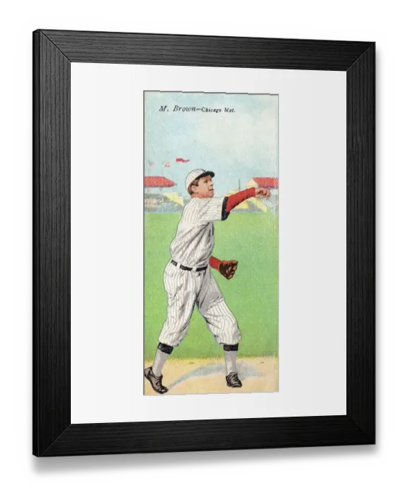 Framed Print : Cigarette Card Of Mordecai Brown Framed Print : Cigarette Card Of Mordecai Brown