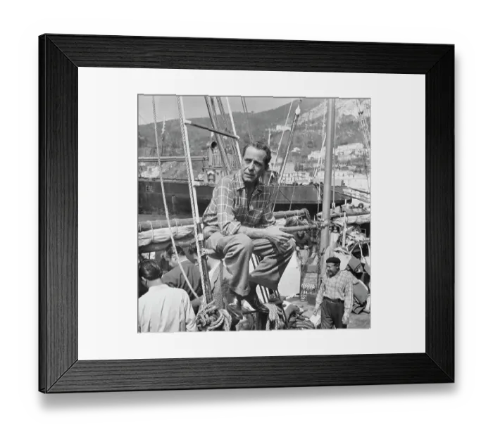 Framed Print : Humphrey Bogart On A Film Set Framed Print : Humphrey Bogart On A Film Set