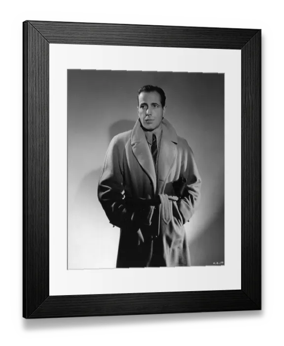 Framed Print : Humphrey Bogart In A Trench Coat Framed Print : Humphrey Bogart In A Trench Coat