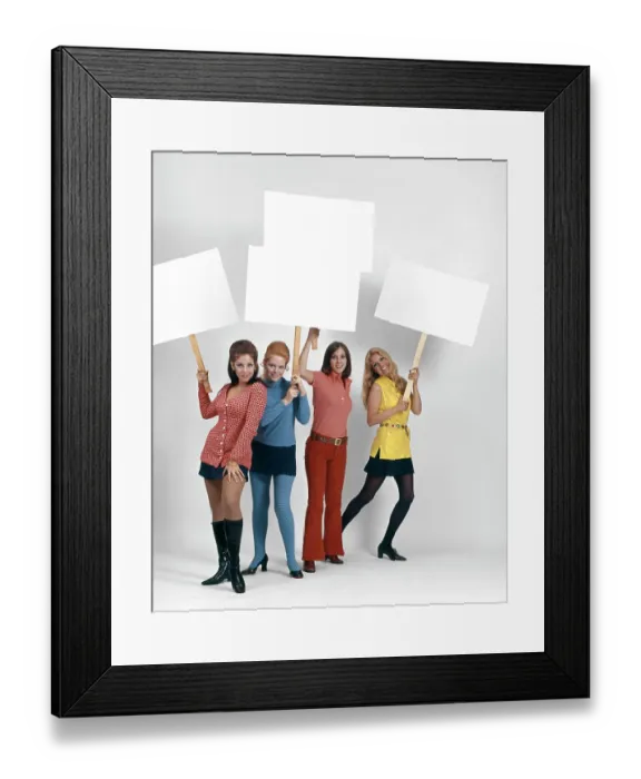 Framed Print : 1960s FOUR WOMEN Framed Print : 1960s FOUR WOMEN