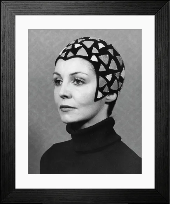 Framed Print : Black Felt Skull Cap Model Framed Print : Black Felt Skull Cap Model