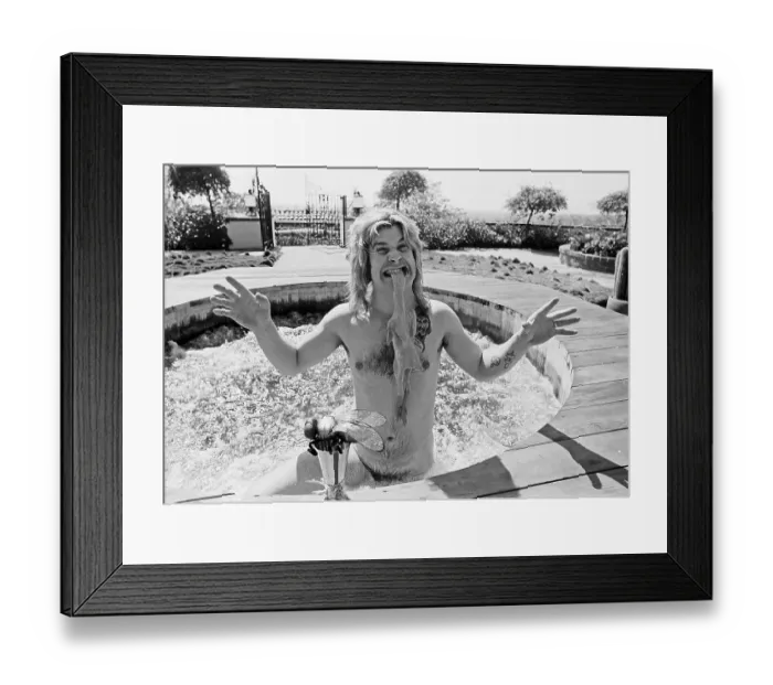 Framed Print : Ozzy Osbourne, Former Lead Singer Of Black Sabbath, In His Hot Tub In The garden Of His Luxury Home In Beverly Hills, California.April 1982 Framed Print : Ozzy Osbourne, Former Lead Singer Of Black Sabbath, In His Hot Tub In The garden Of His Luxury Home In Beverly Hills, California.April 1982