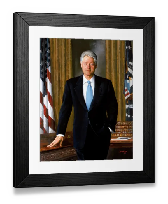 Framed Print : Portrait Of President Clinton Framed Print : Portrait Of President Clinton