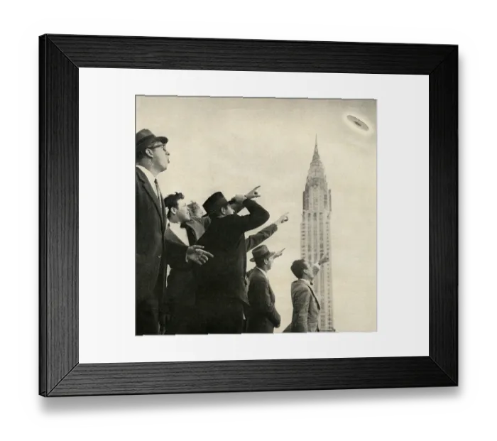 Framed Print : Crowd Pointing At UFO Framed Print : Crowd Pointing At UFO