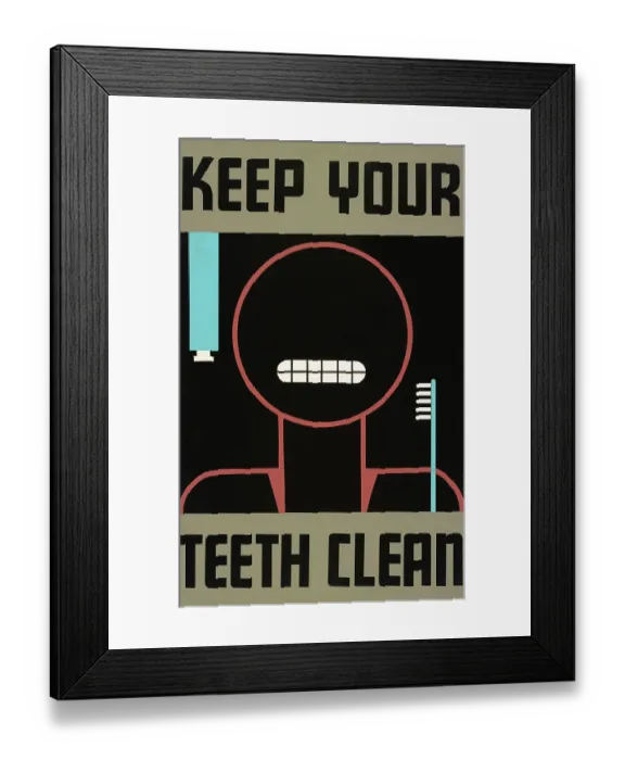 Framed Print : Keep Your Teeth Clean Poster