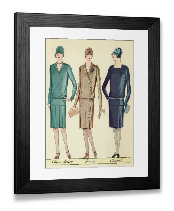 Framed Print : Flappers Modelling Outfits Framed Print : Flappers Modelling Outfits